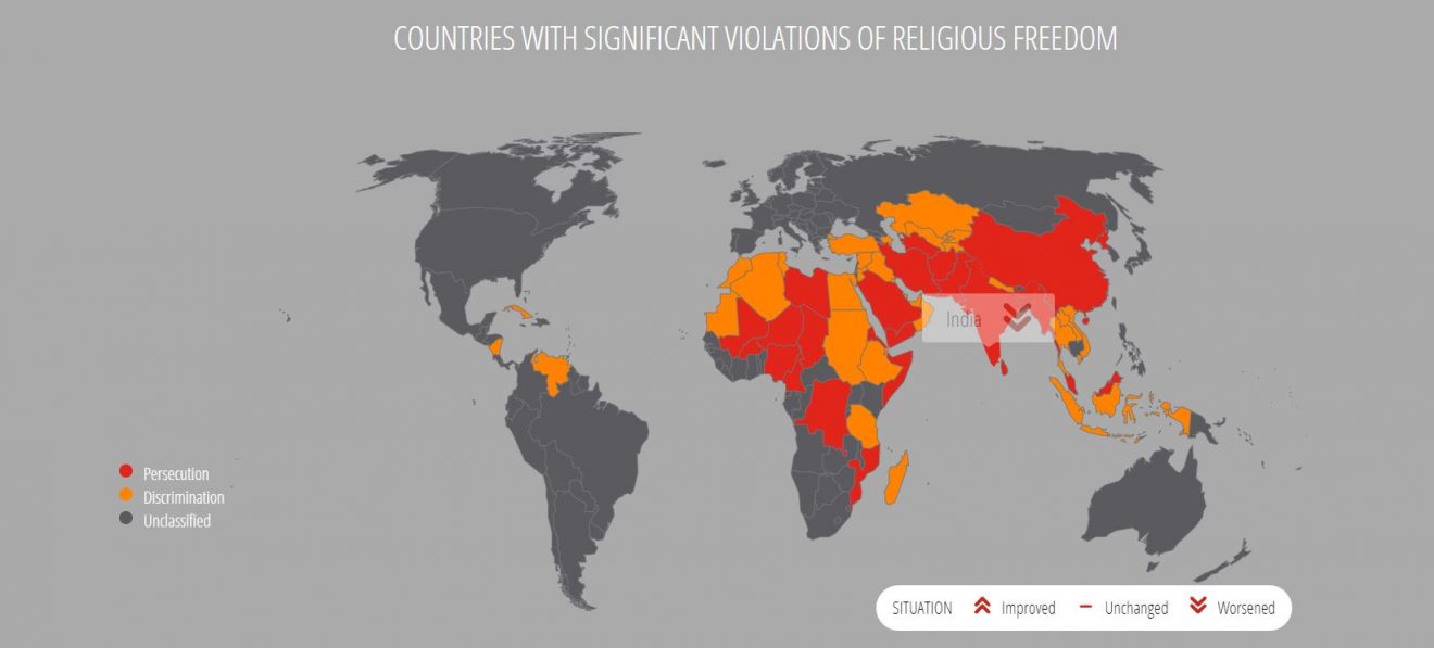La liberté religieuse en danger dans 62 pays
